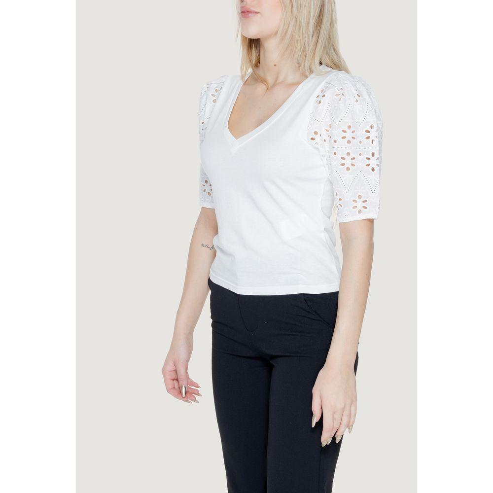 Morgan De Toi White Cotton Tops & T-Shirt Morgan De Toi Light Gray