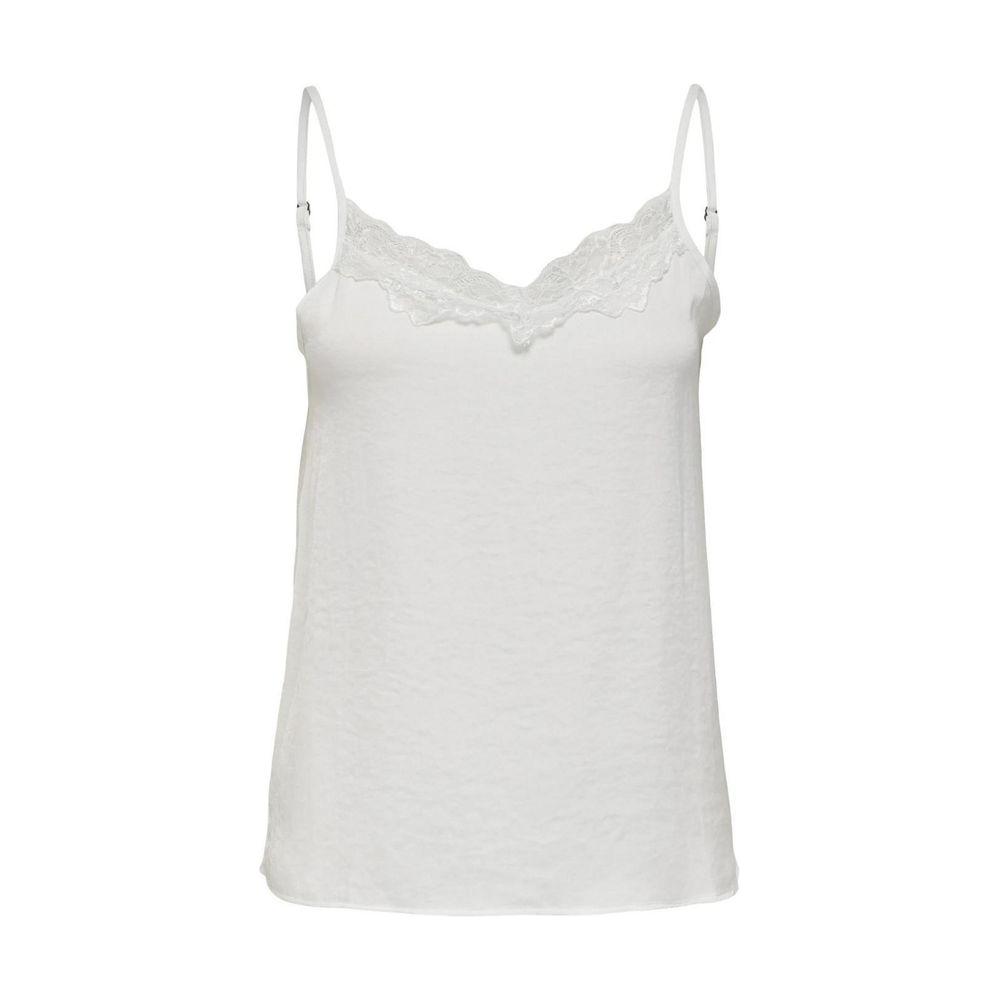 Jacqueline De Yong White Polyester Tops & T-Shirt Jacqueline De Yong Light Gray