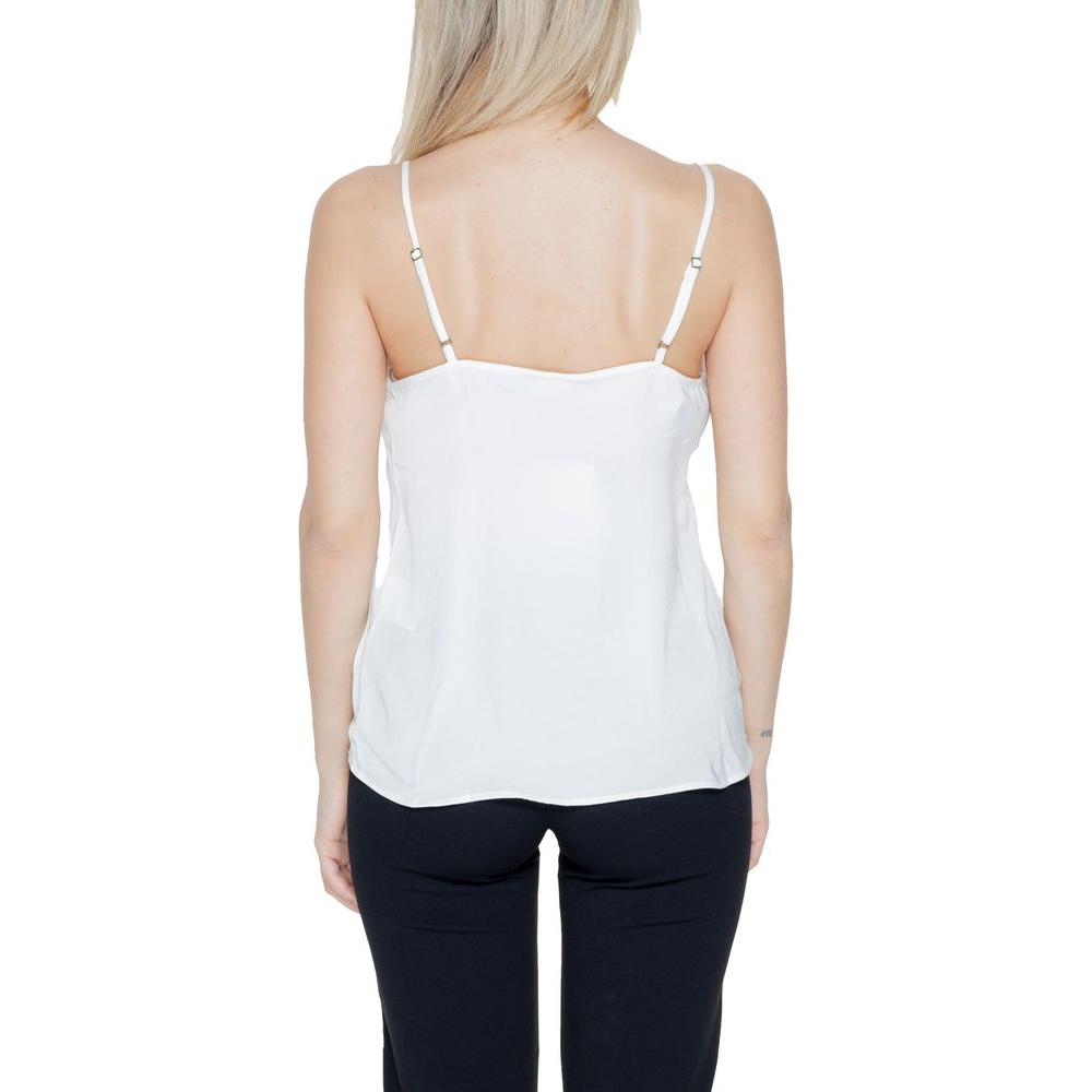 Jacqueline De Yong White Polyester Tops & T-Shirt Jacqueline De Yong Light Gray