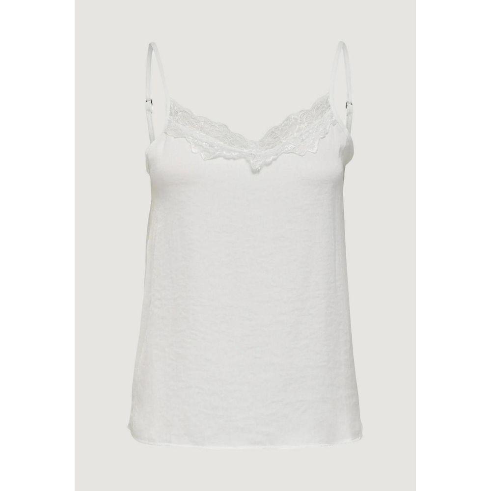 Jacqueline De Yong White Polyester Tops & T-Shirt Jacqueline De Yong Light Gray