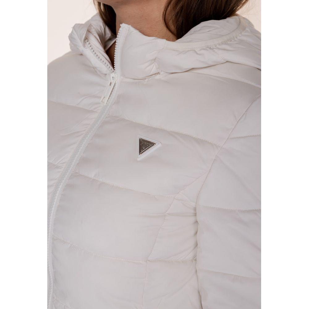 Guess Active White Polyester Jackets & Coat Guess Active Gray