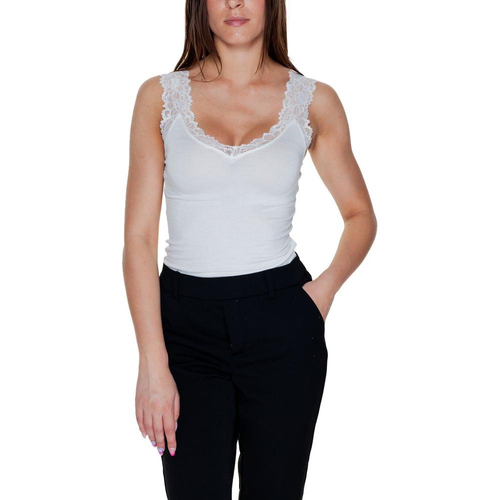 Vero Moda White Viscose Tops & T-Shirt Vero Moda Black