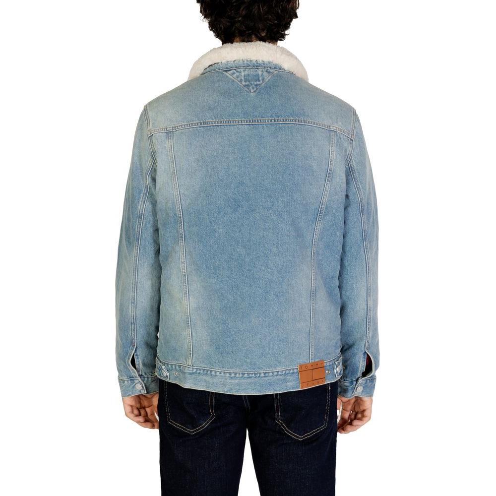 Tommy Hilfiger Jeans Light Blue Cotton Jacket Tommy Hilfiger Jeans Light Slate Gray