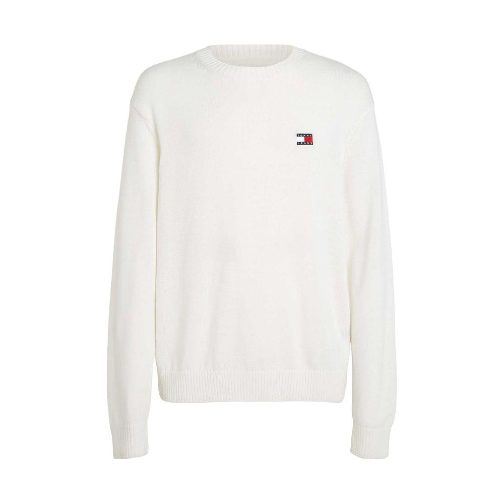 Tommy Hilfiger Jeans White Recycled Polyester Sweater Tommy Hilfiger Jeans Beige