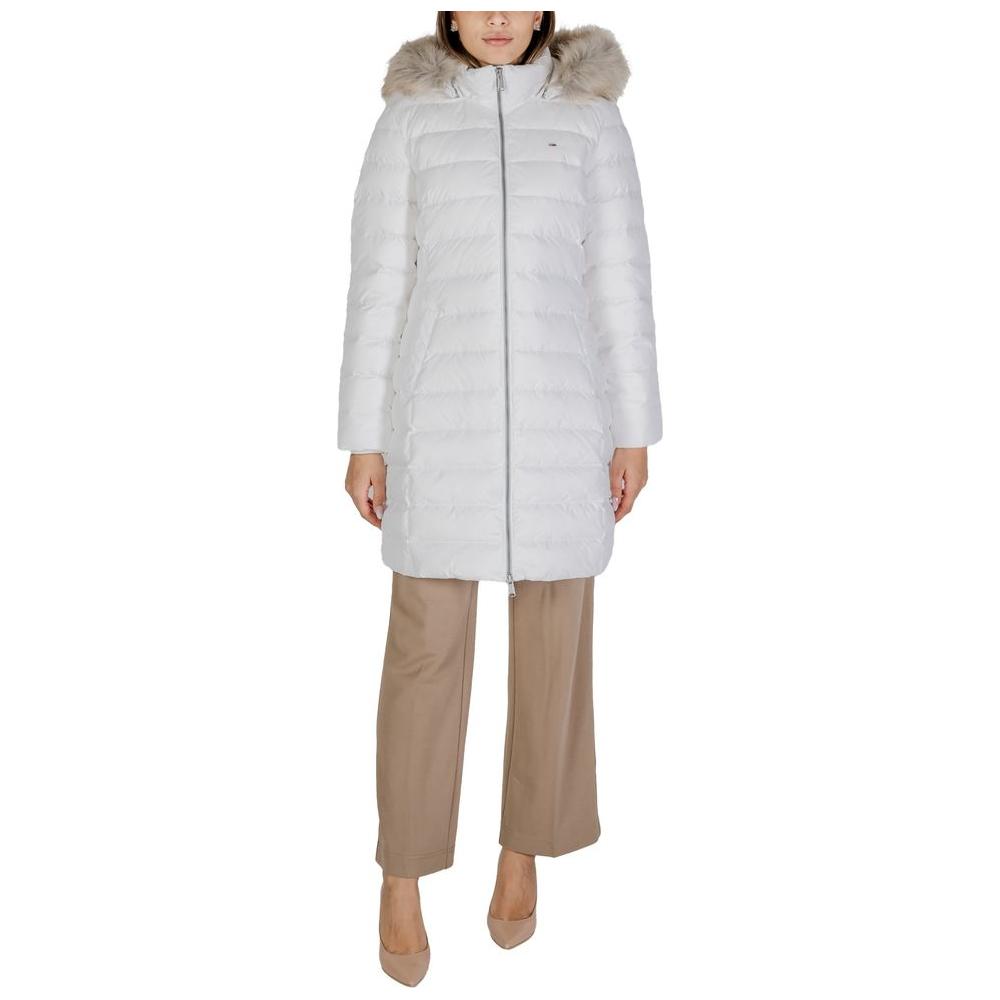 Tommy Hilfiger Jeans White Recycled Polyester Jackets & Coat Tommy Hilfiger Jeans Gray