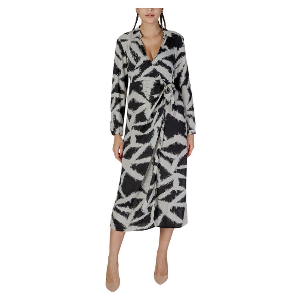 Jacqueline De Yong Black Recycled Polyester Dress Jacqueline De Yong Dark Gray