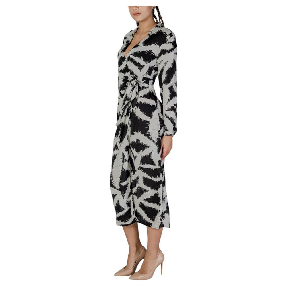 Jacqueline De Yong Black Recycled Polyester Dress Jacqueline De Yong Dark Gray