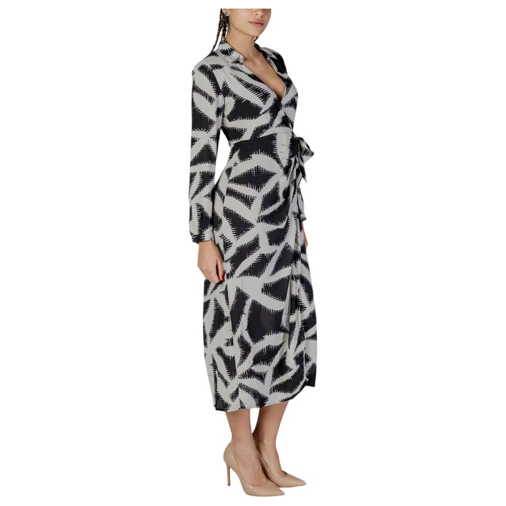 Jacqueline De Yong Black Recycled Polyester Dress Jacqueline De Yong Dark Gray