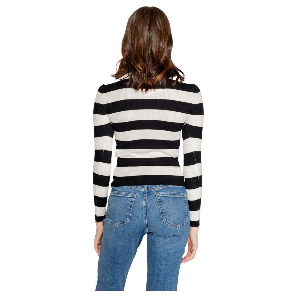 Jacqueline De Yong Black Viscose Tops & T-Shirt Jacqueline De Yong Dark Slate Gray
