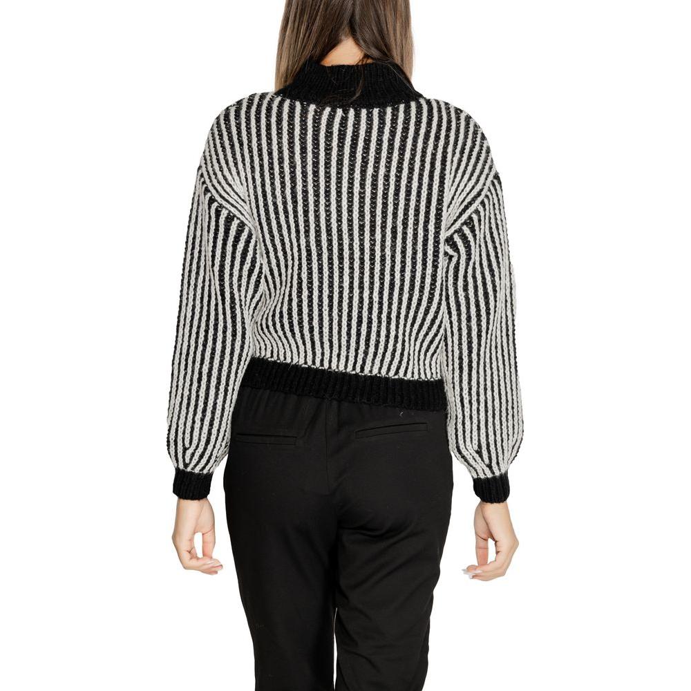 Jacqueline De Yong Black Polyester Sweater Jacqueline De Yong Light Gray