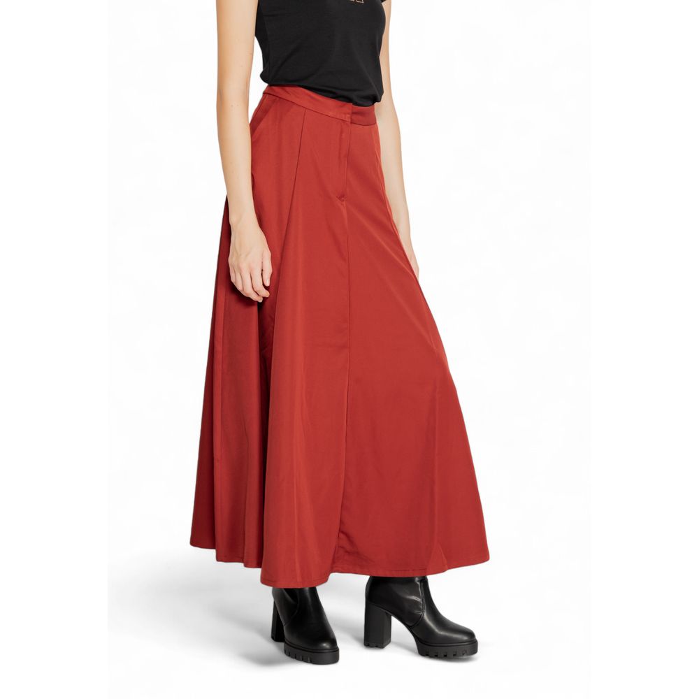 Vero Moda Red Polyester Skirt Vero Moda Brown