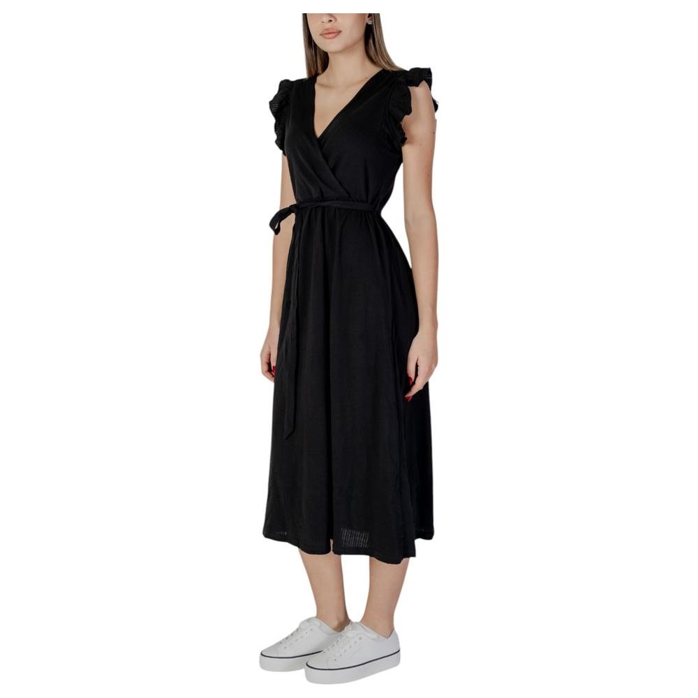 B.Young Black Cotton Dress B.Young Tan