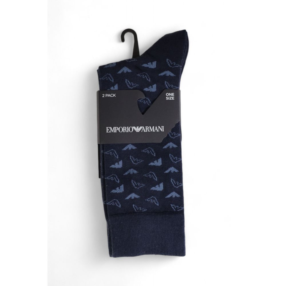 Emporio Armani Underwear Blue Cotton Sock Emporio Armani Underwear Dark Slate Gray