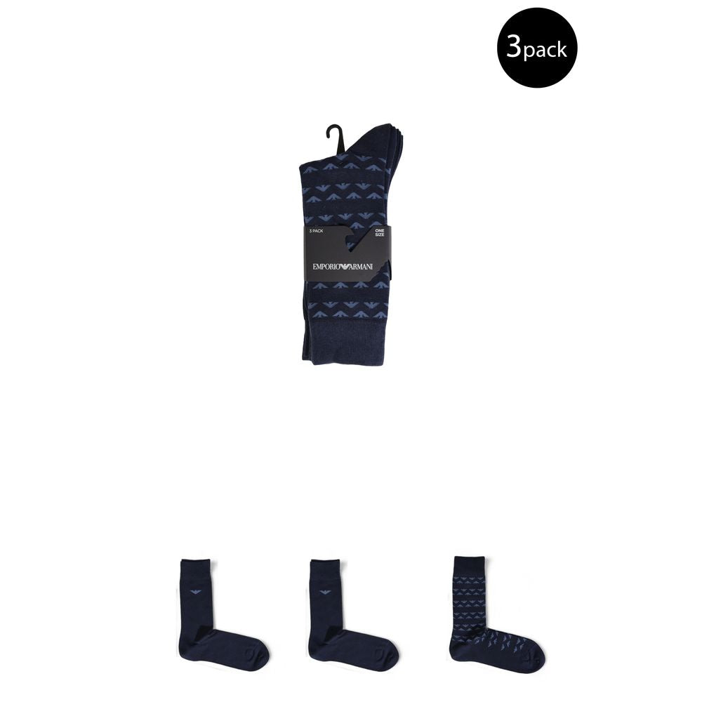 Emporio Armani Underwear Blue Cotton Sock Emporio Armani Underwear Dark Slate Gray