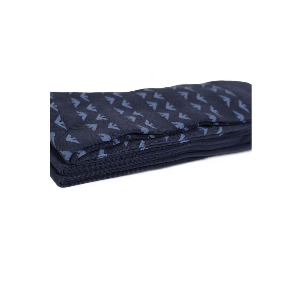 Emporio Armani Underwear Blue Cotton Sock Emporio Armani Underwear Dark Slate Gray
