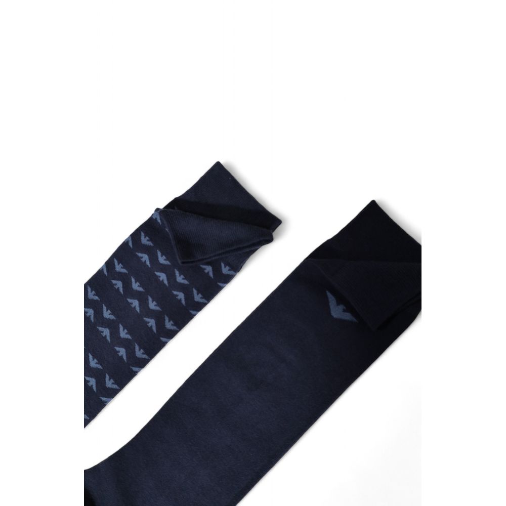 Emporio Armani Underwear Blue Cotton Sock Emporio Armani Underwear Black
