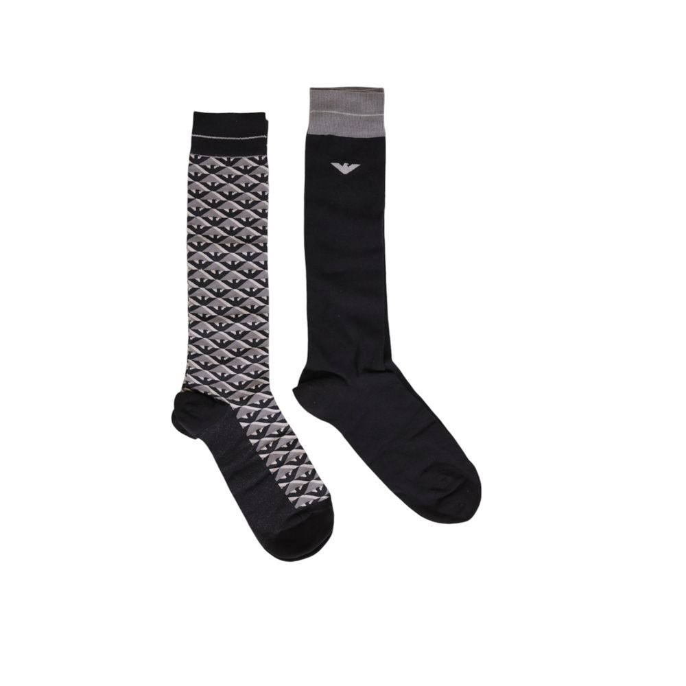 Emporio Armani Underwear Gray Cotton Sock Emporio Armani Underwear Black