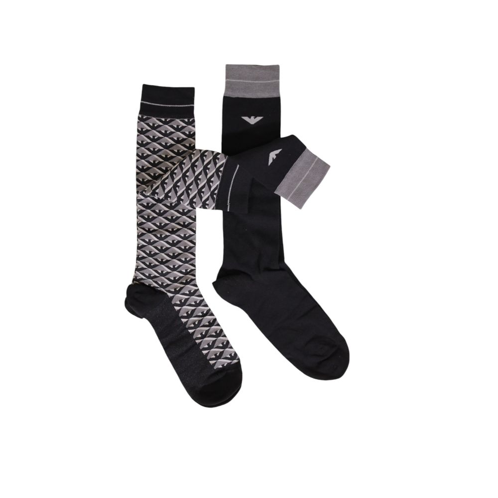 Emporio Armani Underwear Gray Cotton Sock Emporio Armani Underwear Black