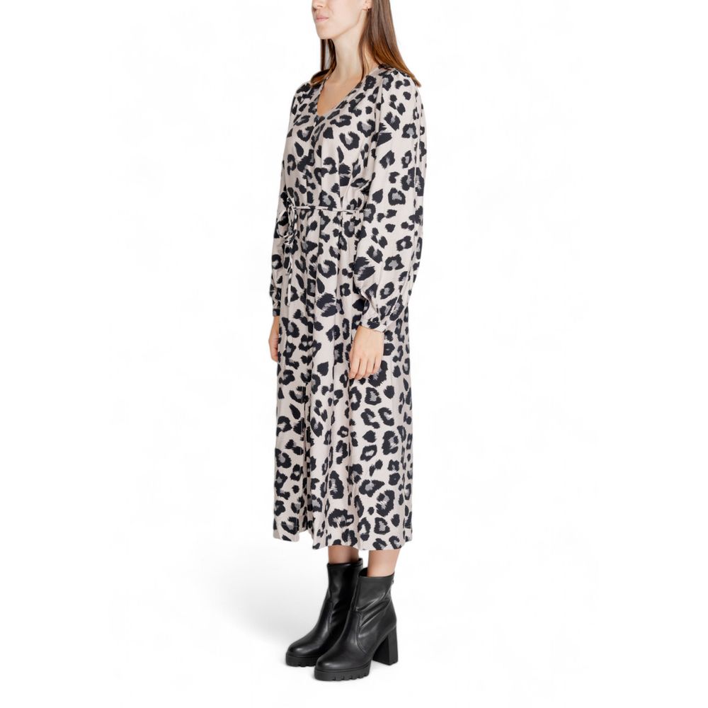 Jacqueline De Yong Gray Viscose Dress Jacqueline De Yong Light Gray