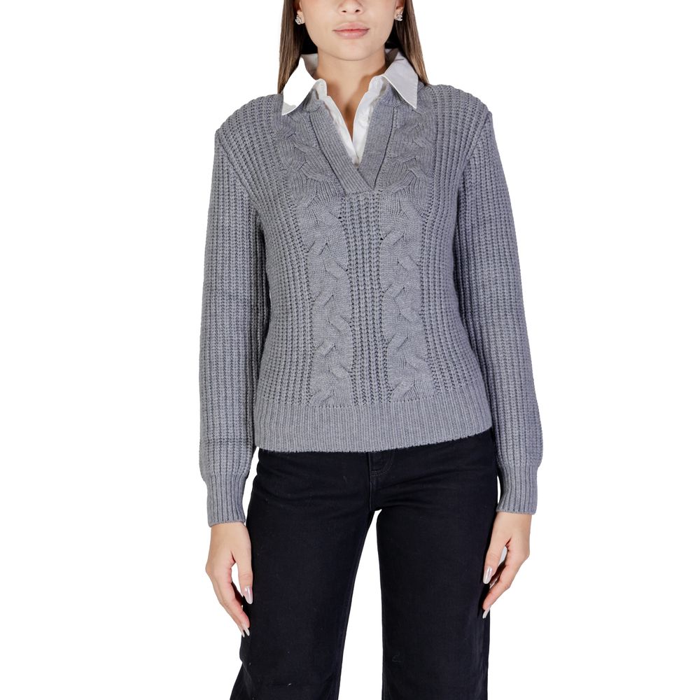 Morgan De Toi Gray Viscose Sweater Morgan De Toi Slate Gray