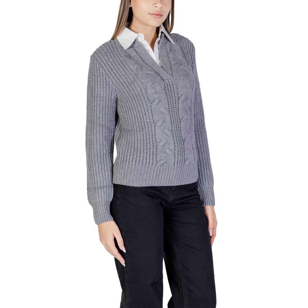 Morgan De Toi Gray Viscose Sweater Morgan De Toi Light Slate Gray