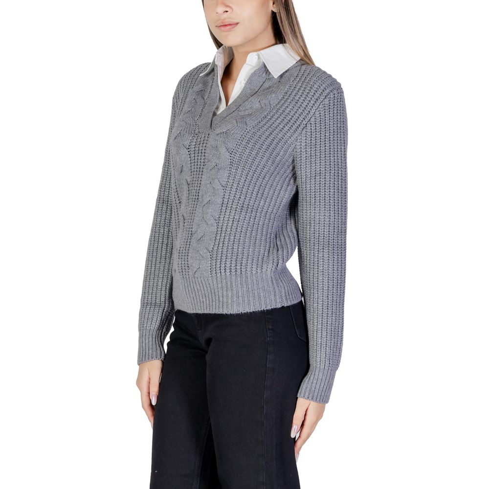 Morgan De Toi Gray Viscose Sweater Morgan De Toi Light Slate Gray