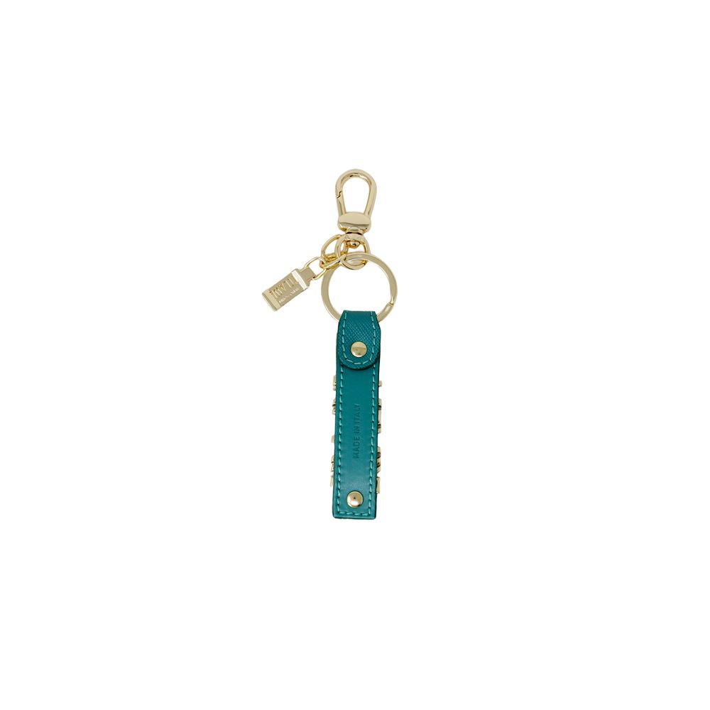 Alviero Martini Prima Classe Green Leather Keychain Alviero Martini Prima Classe Sea Green