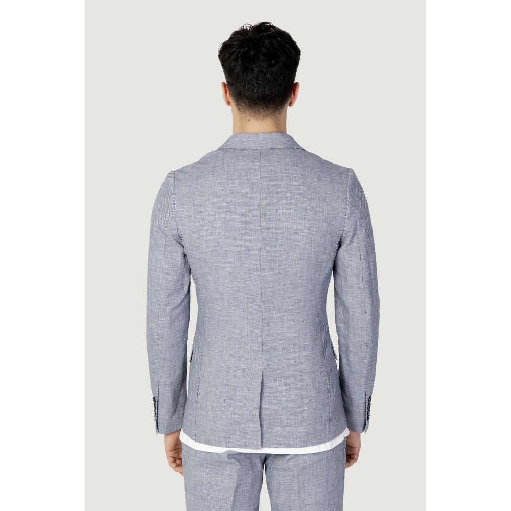 Antony Morato Blue Linen Suit Antony Morato Light Gray