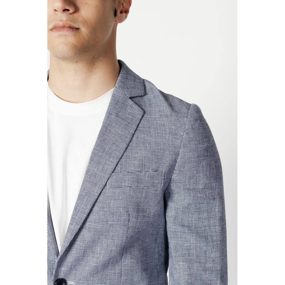 Antony Morato Blue Linen Suit Antony Morato Light Gray
