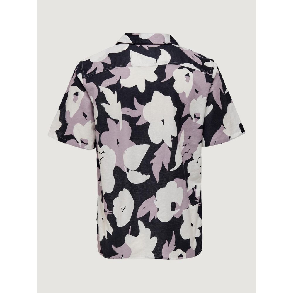 Only & Sons Purple Linen Shirt Only & Sons Light Gray