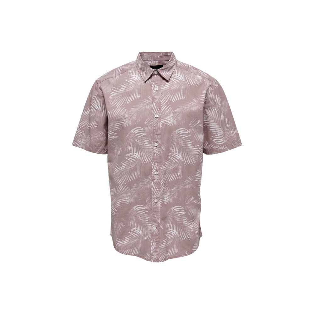 Only & Sons Purple Cotton Shirt Only & Sons Rosy Brown