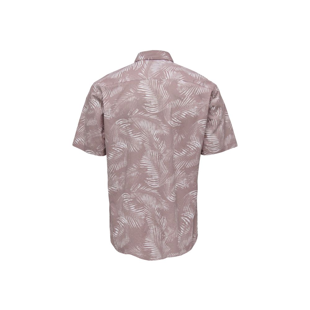 Only & Sons Purple Cotton Shirt Only & Sons Rosy Brown