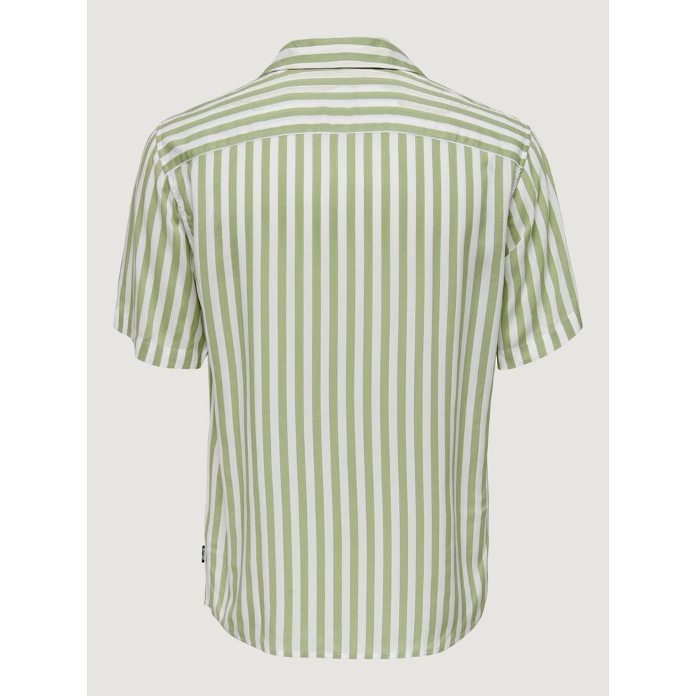 Only & Sons Green Viscose Shirt Only & Sons Light Gray