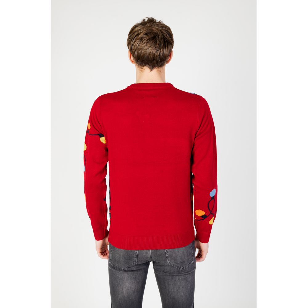 Only & Sons Red Acrylic Sweater Only & Sons Firebrick
