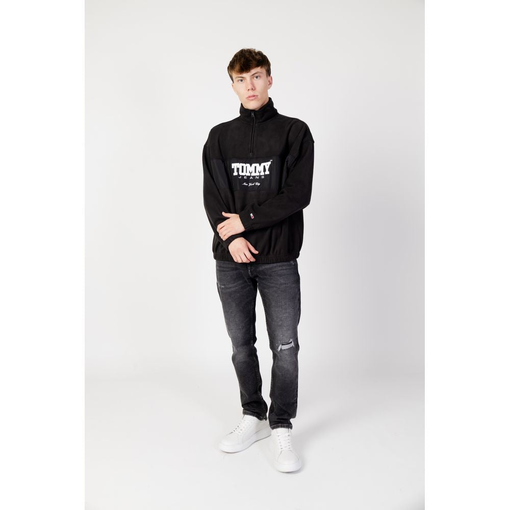 Tommy Hilfiger Jeans Black Recycled Polyester Sweater Tommy Hilfiger Jeans Lavender