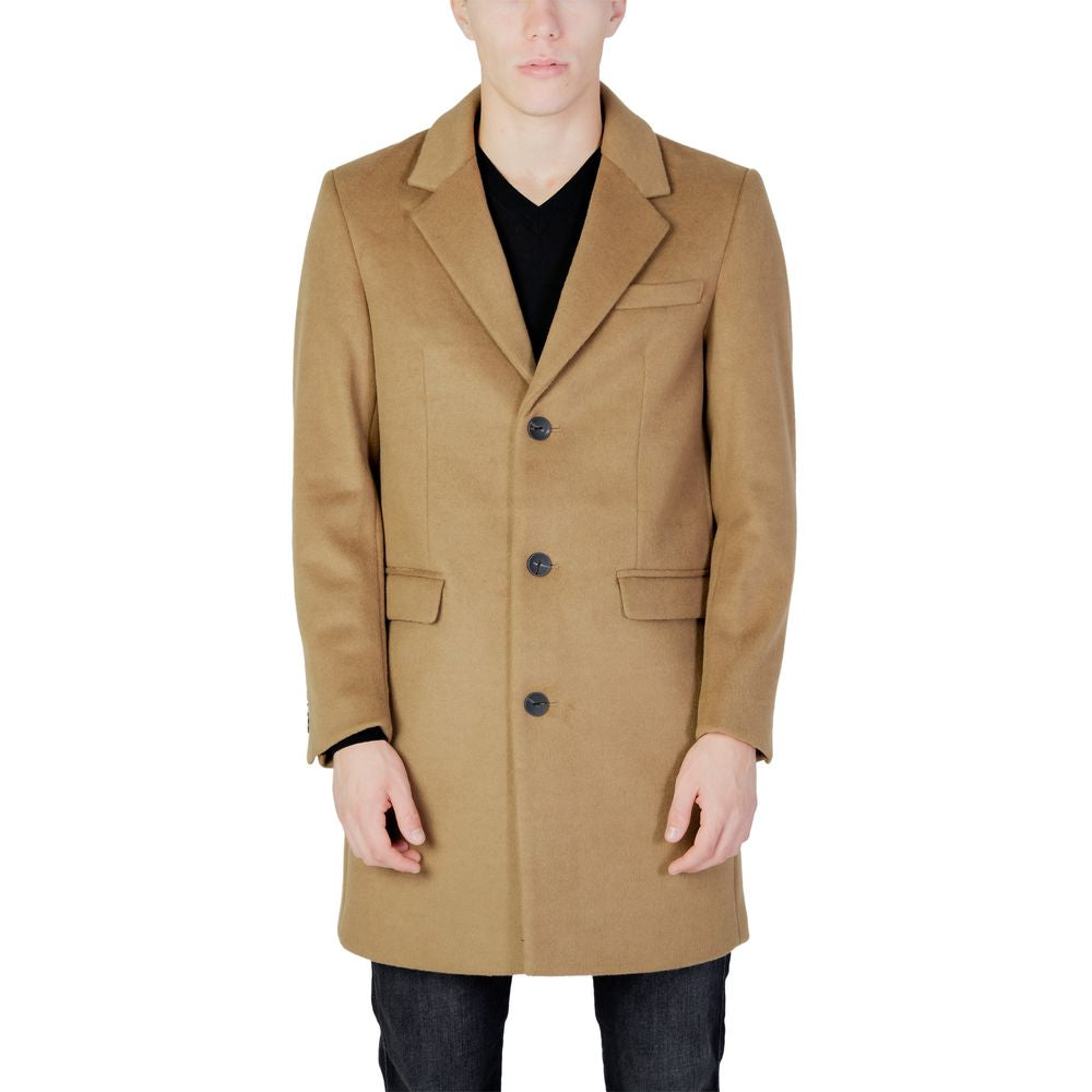 Antony Morato Beige Polyester Jacket Antony Morato Rosy Brown