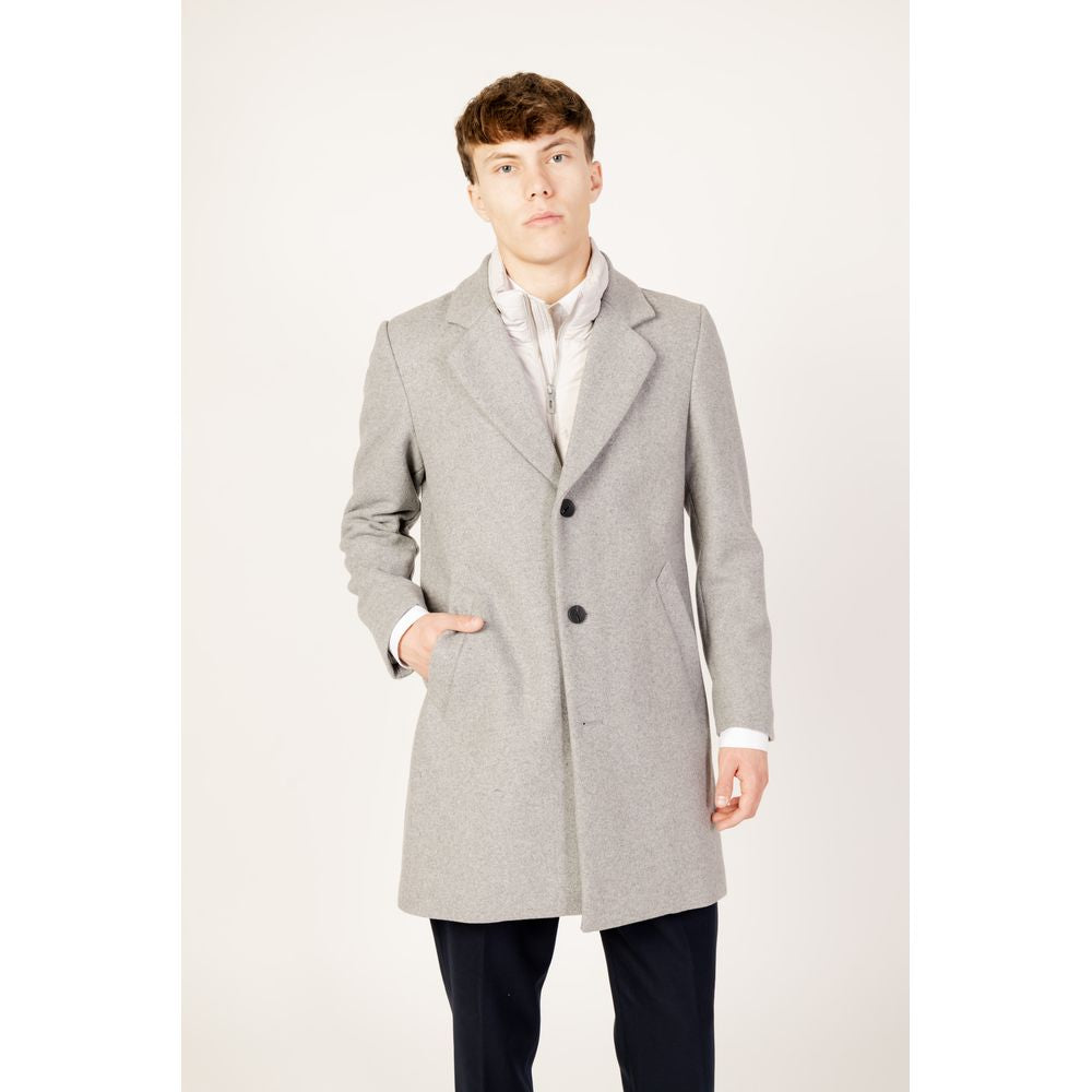 Antony Morato Gray Polyester Jacket Antony Morato Light Gray