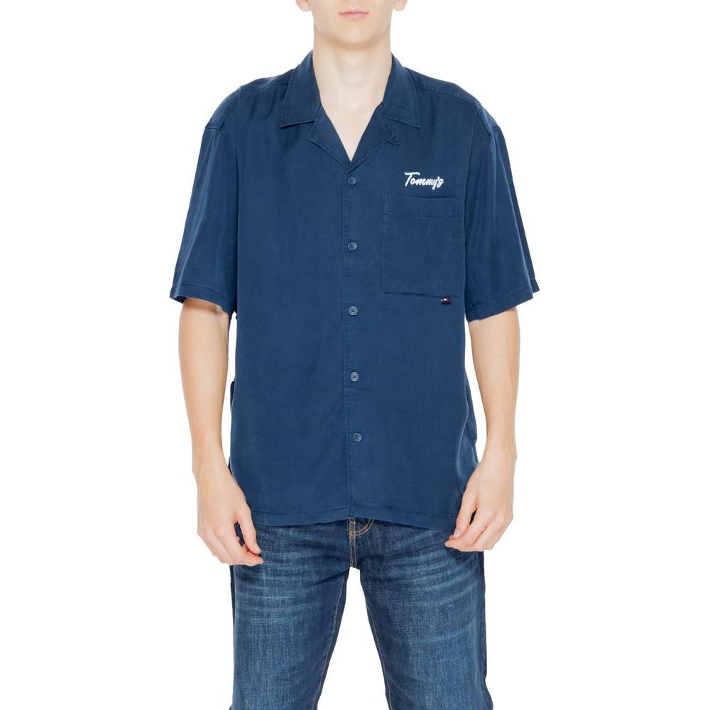 Tommy Hilfiger Jeans Blue Lyocell Shirt Tommy Hilfiger Jeans Dark Slate Gray