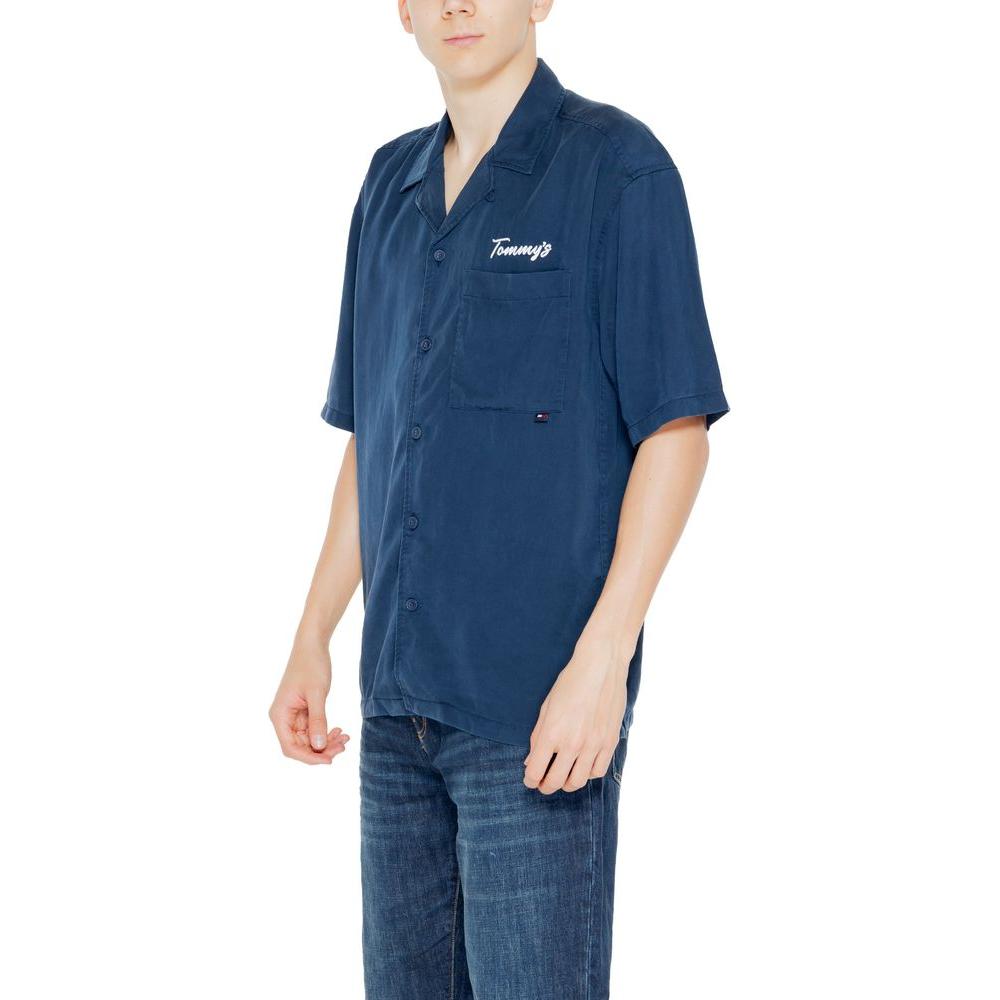 Tommy Hilfiger Jeans Blue Lyocell Shirt Tommy Hilfiger Jeans Dark Slate Gray