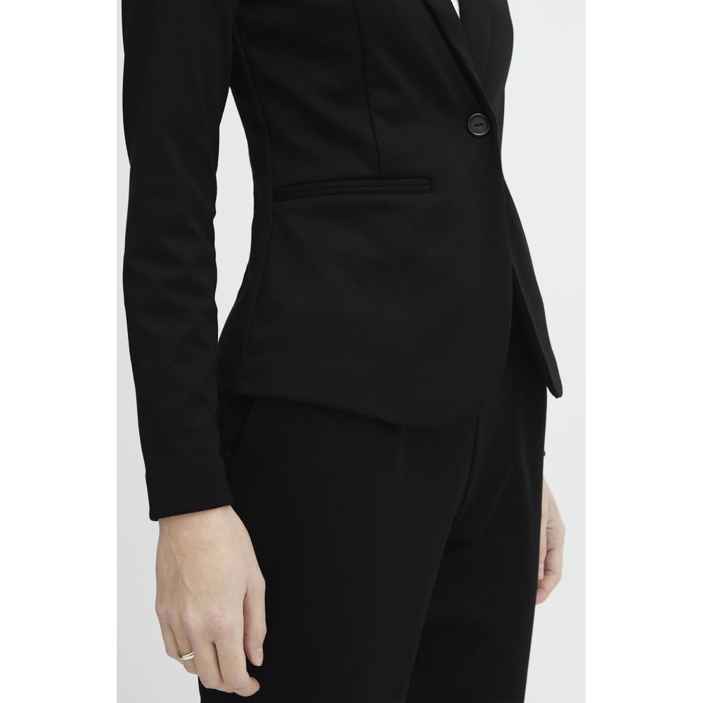 ICHI Black Polyester Suits & Blazer ICHI Light Gray