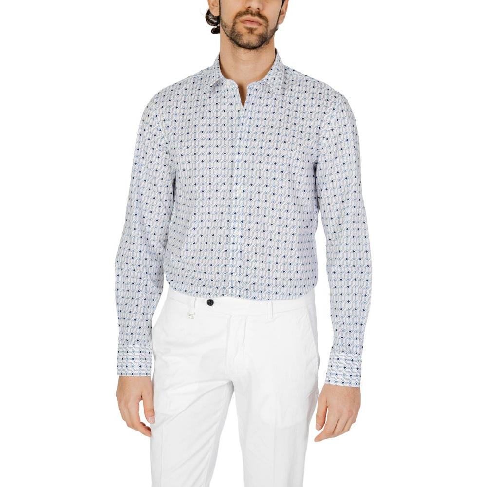 Antony Morato Blue Cotton Shirt Antony Morato Light Gray