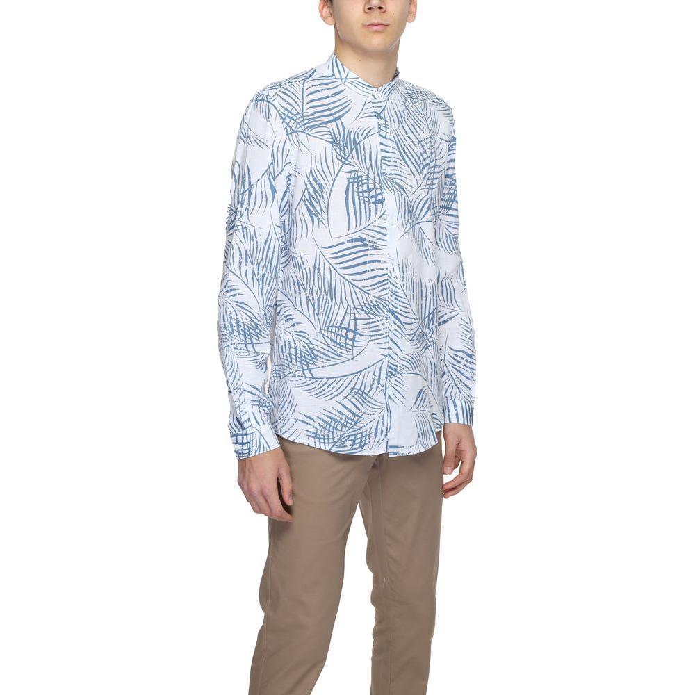 Antony Morato Blue Cotton Shirt Antony Morato Light Gray
