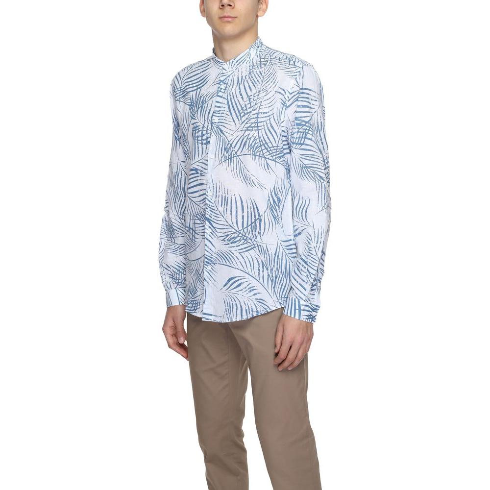 Antony Morato Blue Cotton Shirt Antony Morato Light Gray