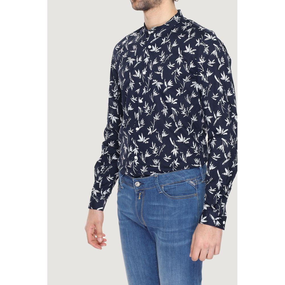 Antony Morato Blue Cotton Shirt Antony Morato Light Gray