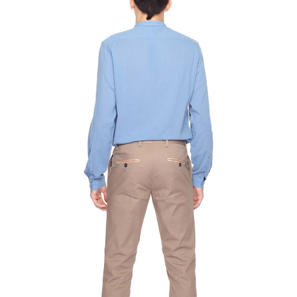Antony Morato Blue Cotton Shirt Antony Morato Dark Gray