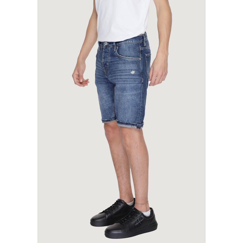 Antony Morato Blue Cotton Short Antony Morato Light Gray