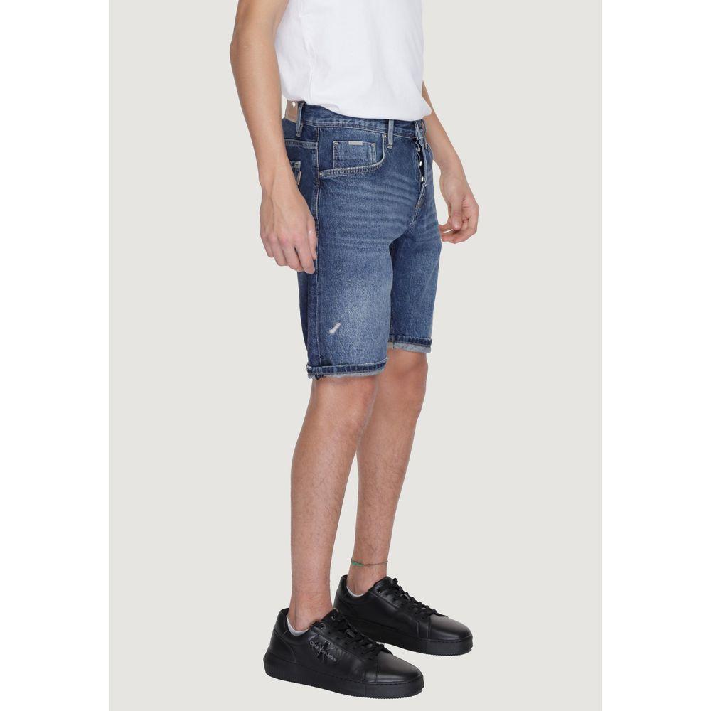 Antony Morato Blue Cotton Short Antony Morato Light Gray