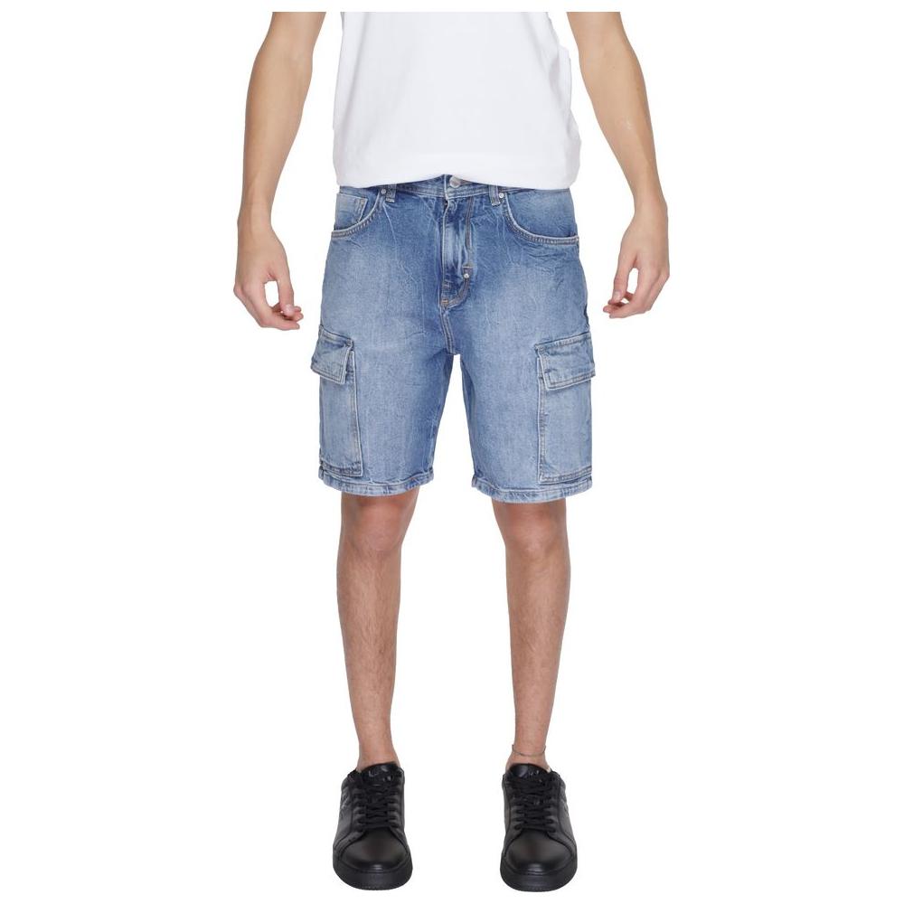 Antony Morato Blue Cotton Short Antony Morato Dark Gray