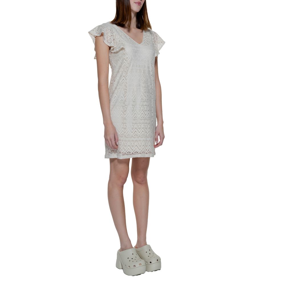 Vero Moda Beige Polyester Dress Vero Moda Dark Gray