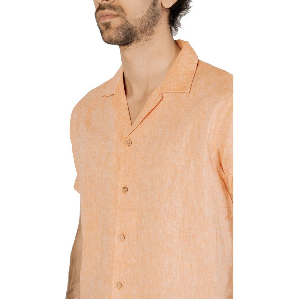 Hamaki-Ho Orange Linen Shirt Hamaki-Ho Tan